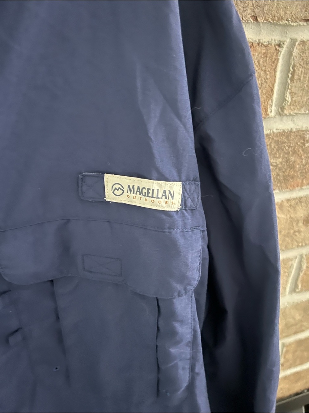 Magellan Outdoors Men's Navy Button-Front Fishing Shirt - Picture 2 of 4